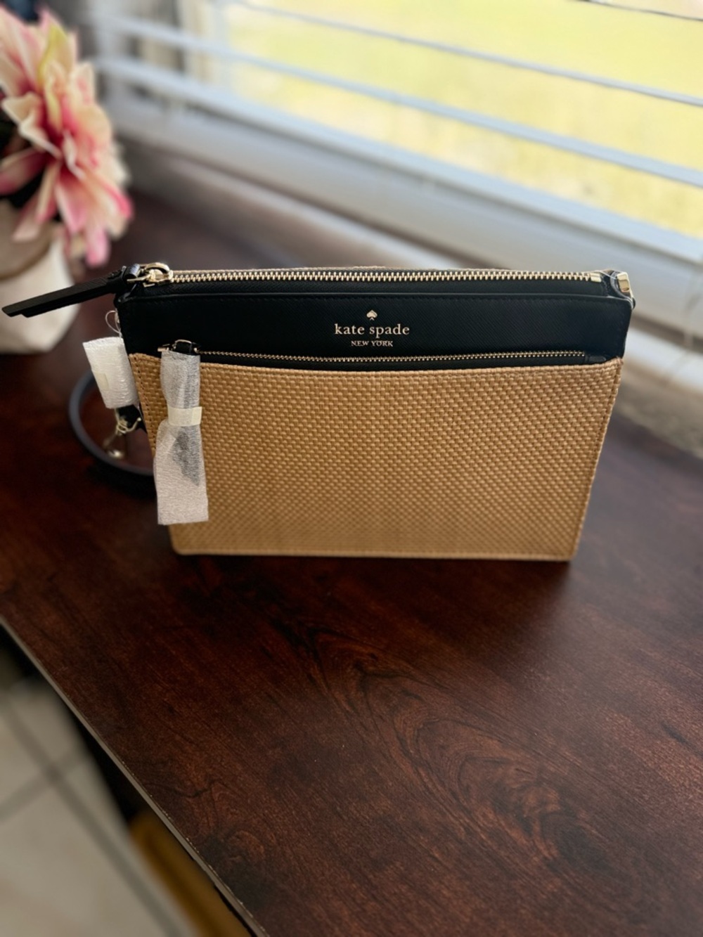 Kate Spade Cameron Street Straw Crossbody Black Purse – NWT